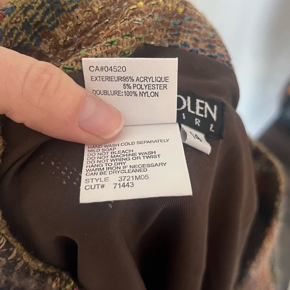 Vintage Skirt Women's 14 Tweed Southwestern Asymmetrical Midi Boho Eclectic - Picture 6 of 7